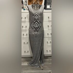 Express sleeveless maxi dress with sequin design, size S